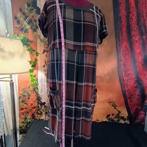 EUC: En Focus Studio Sze 18W Multicolor Plaid Midi Dress - Picture 4 of 7